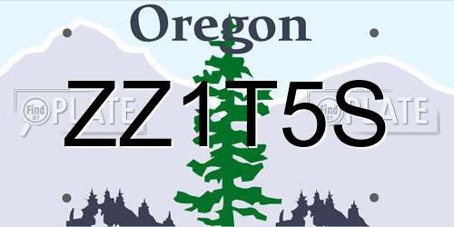 ZZ1T5S Oregon License Plate