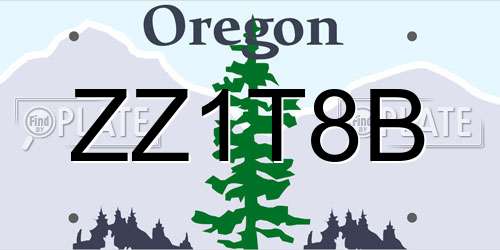 ZZ1T8B Oregon License Plate