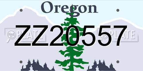 ZZ20557 Oregon License Plate