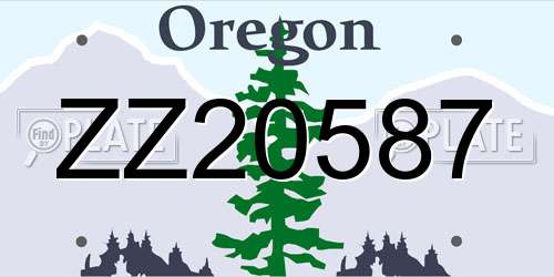 ZZ20587 Oregon License Plate