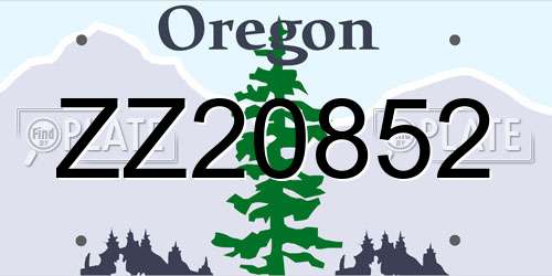 ZZ20852 Oregon License Plate