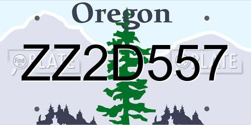 ZZ2D557 Oregon License Plate