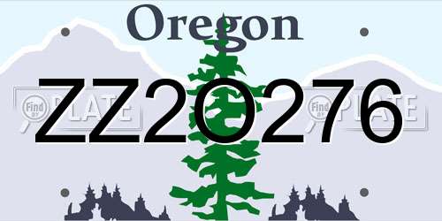 ZZ2O276 Oregon License Plate