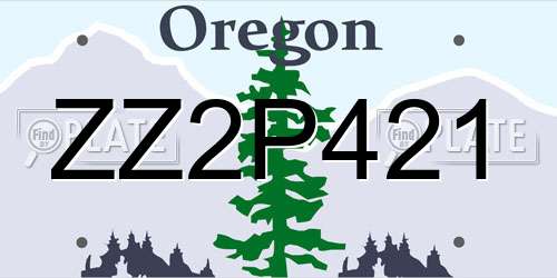 ZZ2P421 Oregon License Plate