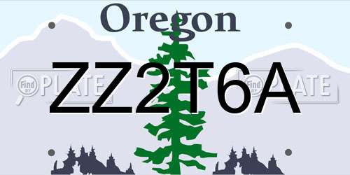 ZZ2T6A Oregon License Plate