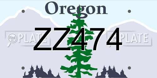ZZ474 Oregon License Plate