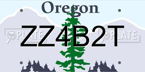 ZZ4B2T Oregon License Plate