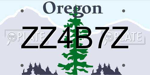 ZZ4B7Z Oregon License Plate