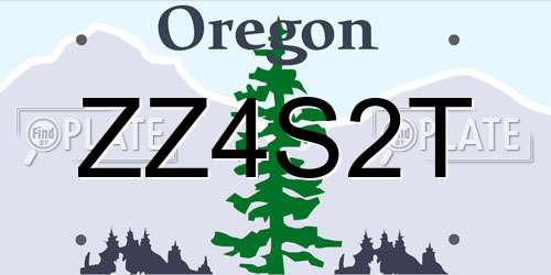 ZZ4S2T Oregon License Plate