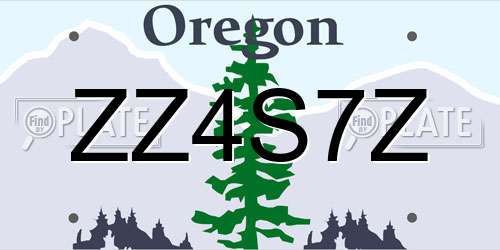 ZZ4S7Z Oregon License Plate