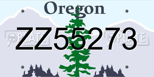 ZZ55273 Oregon License Plate