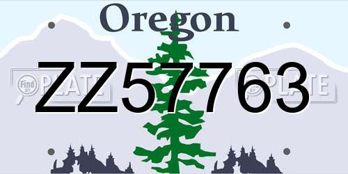 ZZ57763 Oregon License Plate