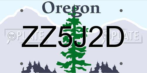 ZZ5J2D Oregon License Plate