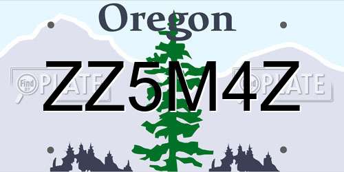 ZZ5M4Z Oregon License Plate