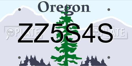 ZZ5S4S Oregon License Plate