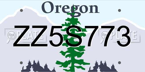 ZZ5S773 Oregon License Plate