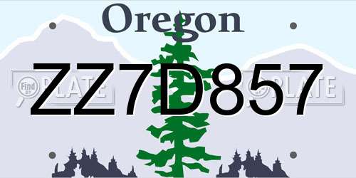 ZZ7D857 Oregon License Plate