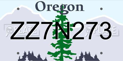 ZZ7N273 Oregon License Plate