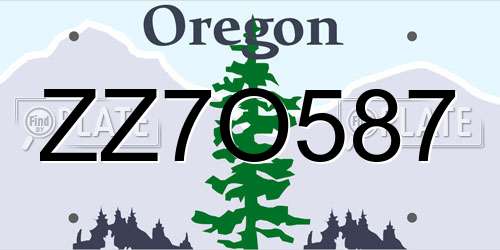 ZZ7O587 Oregon License Plate