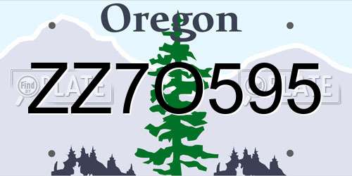 ZZ7O595 Oregon License Plate