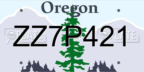 ZZ7P421 Oregon License Plate