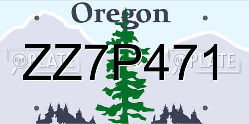 ZZ7P471 Oregon License Plate