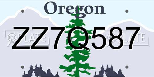 ZZ7Q587 Oregon License Plate