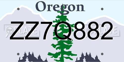 ZZ7Q882 Oregon License Plate