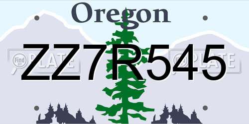 ZZ7R545 Oregon License Plate