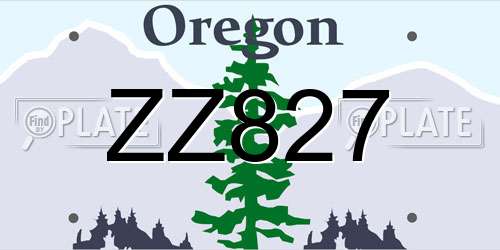 ZZ827 Oregon License Plate