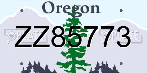 ZZ85773 Oregon License Plate