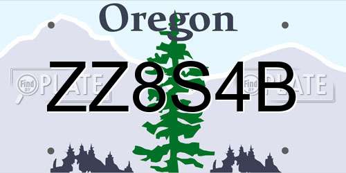 ZZ8S4B Oregon License Plate