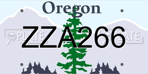 ZZA266 Oregon License Plate