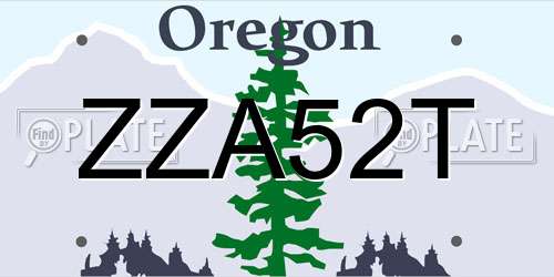 ZZA52T Oregon License Plate