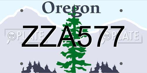 ZZA577 Oregon License Plate