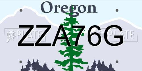 ZZA76G Oregon License Plate