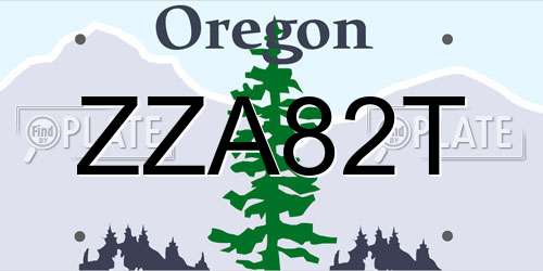 ZZA82T Oregon License Plate