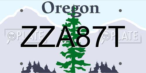 ZZA87T Oregon License Plate