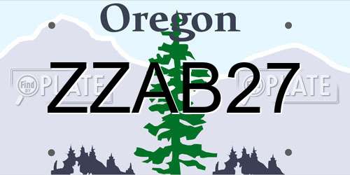 ZZAB27 Oregon License Plate