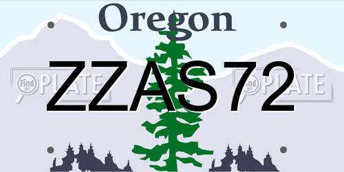ZZAS72 Oregon License Plate