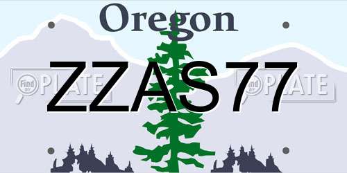 ZZAS77 Oregon License Plate