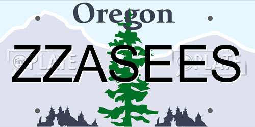 ZZASEES Oregon License Plate