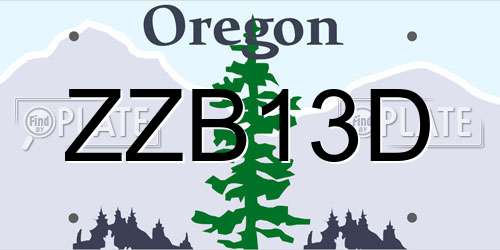 ZZB13D Oregon License Plate