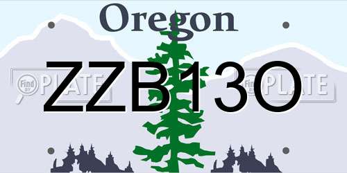 ZZB13O Oregon License Plate