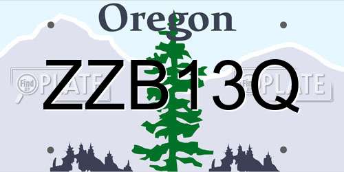 ZZB13Q Oregon License Plate
