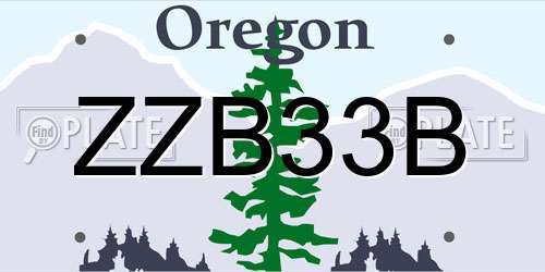 ZZB33B Oregon License Plate