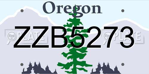 ZZB5273 Oregon License Plate