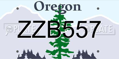 ZZB557 Oregon License Plate