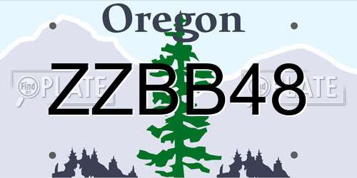 ZZBB48 Oregon License Plate