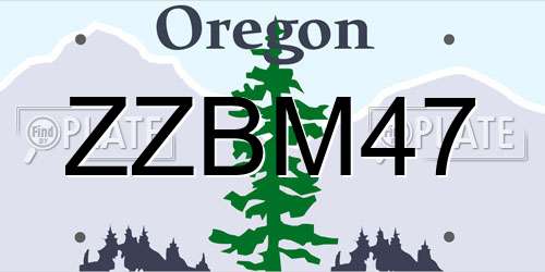 ZZBM47 Oregon License Plate